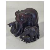 Hand Carved Mama Elephant & Calves