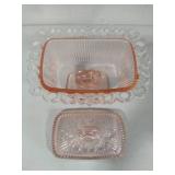 Pink Indiana Glass Lidded Candy Dish