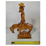 Hand Carved Don Quixote Wooden Statue