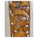 Wood Carved Animal Wall Plaque