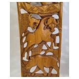 Wood Carved Animal Wall Plaque