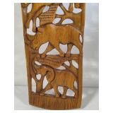 Wood Carved Animal Wall Plaque