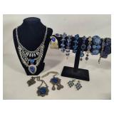 Beautiful Blues Assortment of Costume Necklaces/Bracelets/Earrings