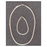 925 Sterling Herringbone Necklace & Bracelet