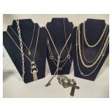 Lot of Silver Tone Costume Necklaces