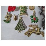 Large Lot of Christmas/Holiday Brooches