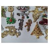 Large Lot of Christmas/Holiday Brooches