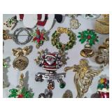 Large Lot of Christmas/Holiday Brooches