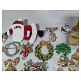 Large Lot of Christmas/Holiday Brooches