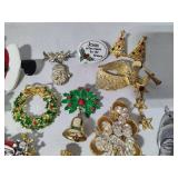 Large Lot of Christmas/Holiday Brooches