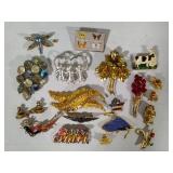 Lot of Vintage Brooches - Some Stamped -