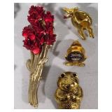 Lot of Vintage Brooches - Some Stamped -