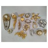 Assorted Pearl Themed Brooches