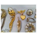 Assorted Pearl Themed Brooches