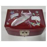 Laquered Peacock Motif Ring Box