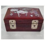 Laquered Peacock Motif Ring Box