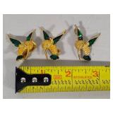 Hummingbird Pendant & Clip Earrings Set