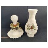 Hobnail Milk Glass Vintage Table Lamp