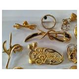 Lot of Gold Tone Brooches