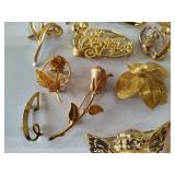 Lot of Gold Tone Brooches