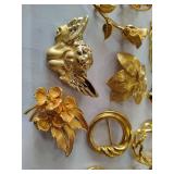 Lot of Gold Tone Brooches