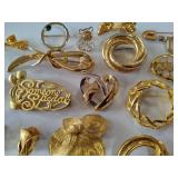 Lot of Gold Tone Brooches