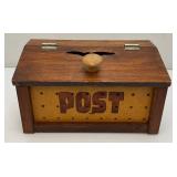 Handmade Wooden Post Box 5 1/4" x 5 3/4" x 9 5/8"