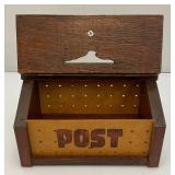 Handmade Wooden Post Box 5 1/4" x 5 3/4" x 9 5/8"
