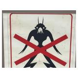 Framed Behind Glass For Humans Only Non-Humans Banned! Poster 15" x 18"