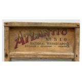 Vintage Atlantic No.510 Washboard With Glass 12 1/2" x 24" (Glass Has Small Crack In Corner)