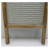 Vintage Atlantic No.510 Washboard With Glass 12 1/2" x 24" (Glass Has Small Crack In Corner)