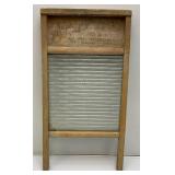 Vintage Atlantic No.510 Washboard With Glass 12 1/2" x 24" (Glass Has Small Crack In Corner)