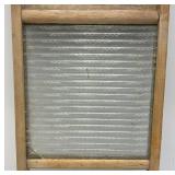 Vintage Atlantic No.510 Washboard With Glass 12 1/2" x 24" (Glass Has Small Crack In Corner)