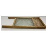 Vintage Atlantic No.510 Washboard With Glass 12 1/2" x 24" (Glass Has Small Crack In Corner)