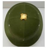 Vintage Chinese Military Pith Helmet Green With Chinese Writing