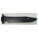15" Tactical Survival Knife Black 420 Steel Blade And Sheath