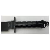 15" Tactical Survival Knife Black 420 Steel Blade And Sheath