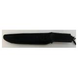15" Tactical Survival Knife Black 420 Steel Blade And Sheath