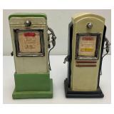 Two Vintage Looking Gas Pump Banks 8 1/4" Tall