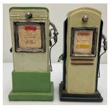 Two Vintage Looking Gas Pump Banks 8 1/4" Tall