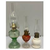 Misc. Vintage Collectible Oil Lamps Tallest Is 12 1/2"
