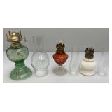 Misc. Vintage Collectible Oil Lamps Tallest Is 12 1/2"