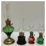 Misc. Vintage Collectible Oil Lamps Tallest Is 10 1/2"