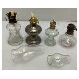 Misc. Vintage Collectible Oil Lamp Bases And Misc. Flutes