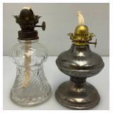 Misc. Vintage Collectible Oil Lamp Bases And Misc. Flutes