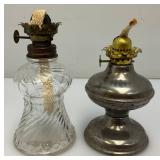 Misc. Vintage Collectible Oil Lamp Bases And Misc. Flutes