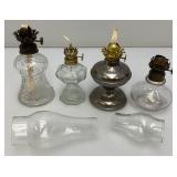 Misc. Vintage Collectible Oil Lamp Bases And Misc. Flutes