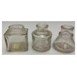 Misc. Vintage Glass Ink Wells, Bottles And more