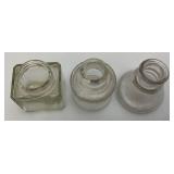 Misc. Vintage Glass Ink Wells, Bottles And more