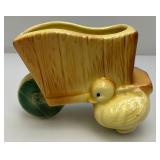 Vintage Royal Copley Duck By Wheelbarrow Planter 3" x 4" x 5 1/2"